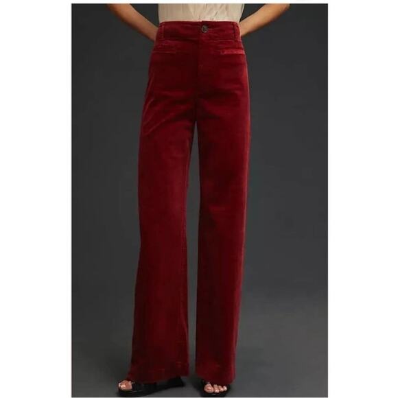 Elegant Red Velvet Women's Pants - Picture 5 of 14